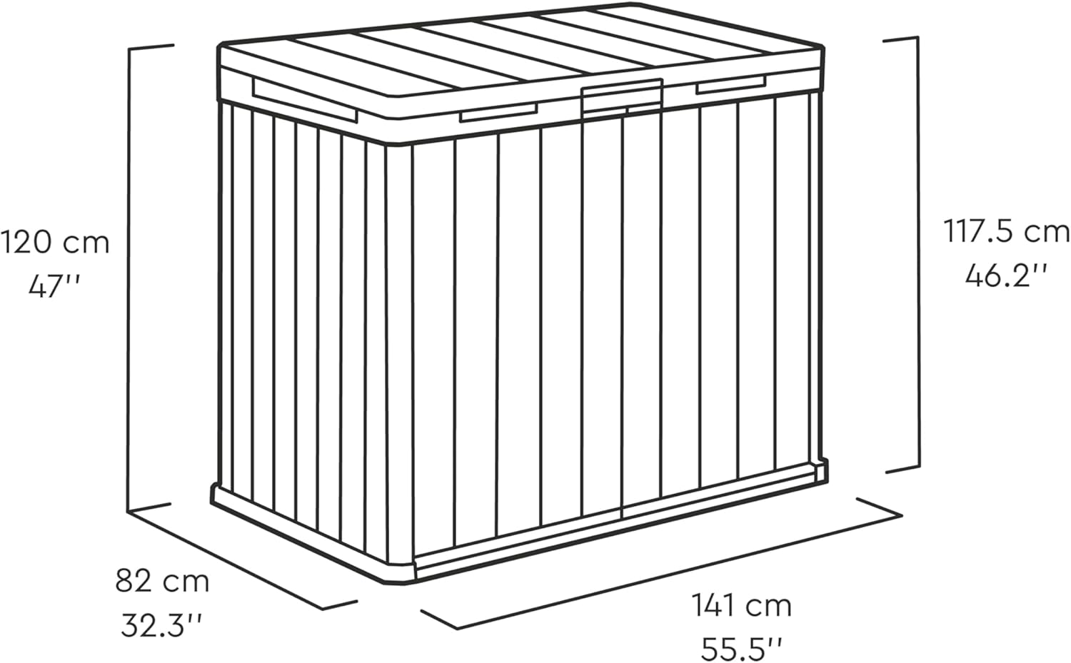 KETER - Store it Out Darwin - 140x80x120 cm - abri jardin étanche, résine, facile à assembler