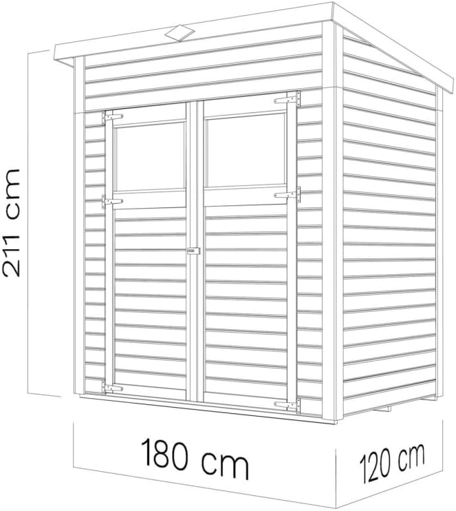 Abri de jardin en bois - 2,2 m², toit monopente, jardin