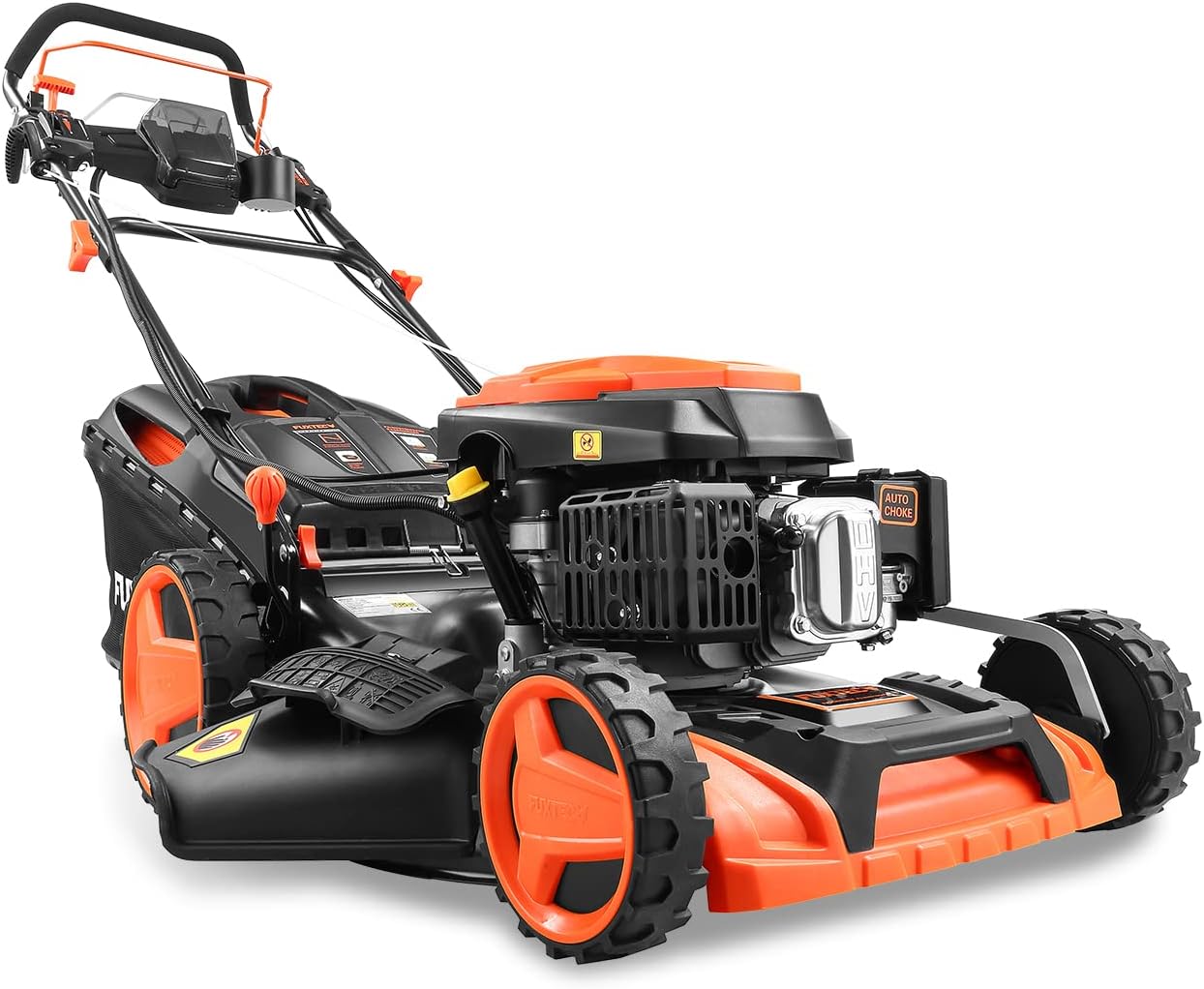 FUXTEC - tondeuse thermique série Pro - 51cm - démarrage électrique, vitesse réglable, autotractée, mulching, bac 60L - 
