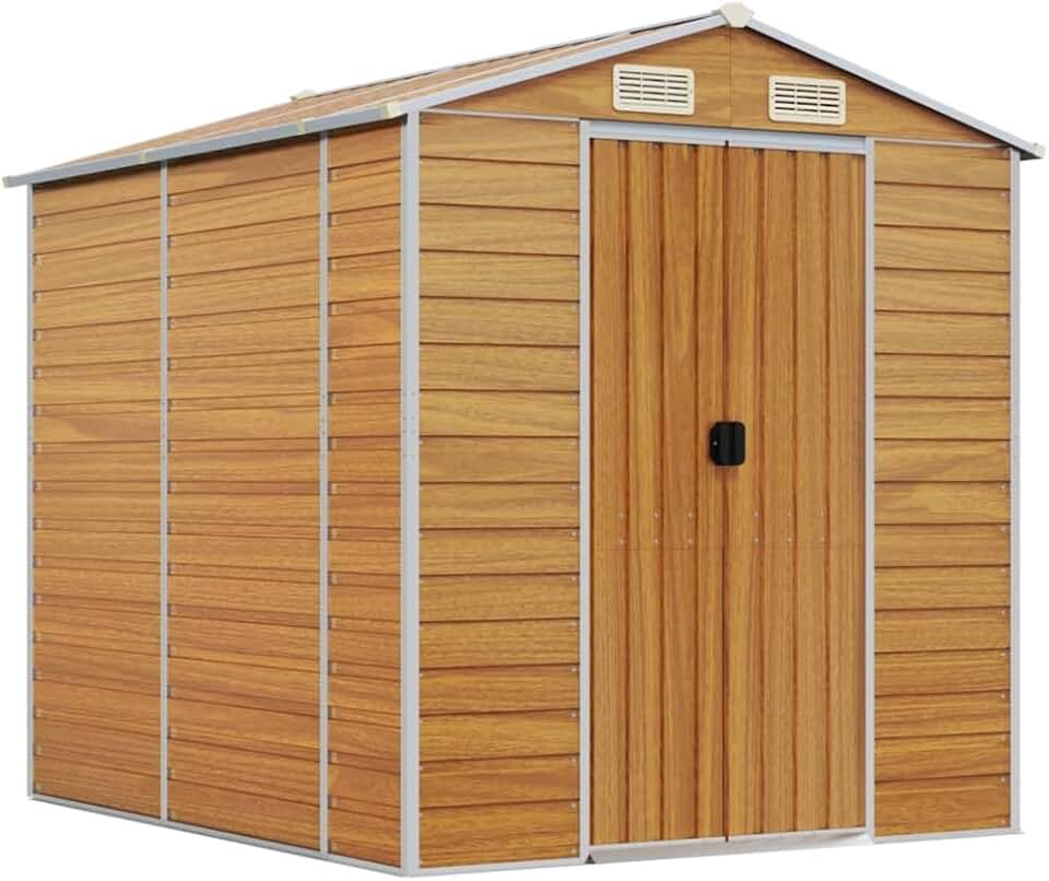 vidaXL - Abri de Jardin série - 191x215x198cm - acier galvanisé, marron clair