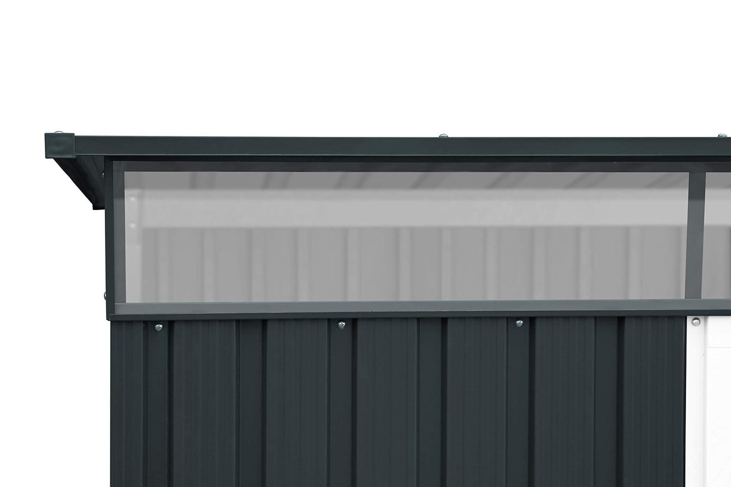 Duramax TOP Pent Roof Skylight 8 x 6 (4.37 m²) Abri de jardin en métal, fabriqué en acier galvanisé, structure de toit renforcée, lucarne intégrée pour la lumière du soleil, Anthracite