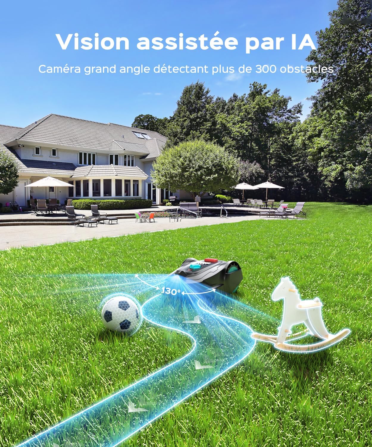 YARDCARE - M800Plus - tondeuse robot 800m², GPS, App, recharge auto