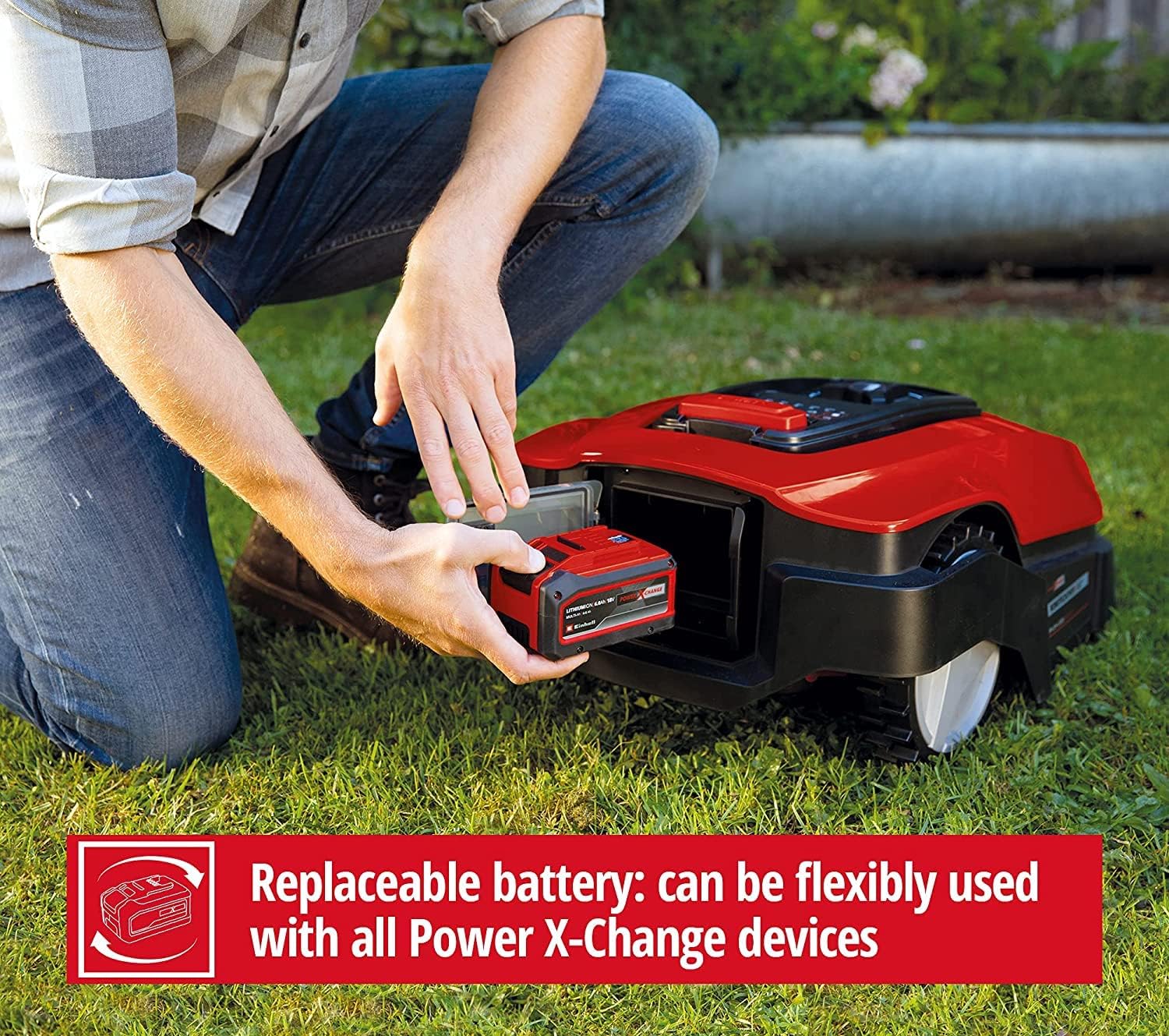Einhell - robot tondeuse FREELEXO 1200 - 1200m² - LCD, Bluetooth, 18V, batterie 5,2Ah