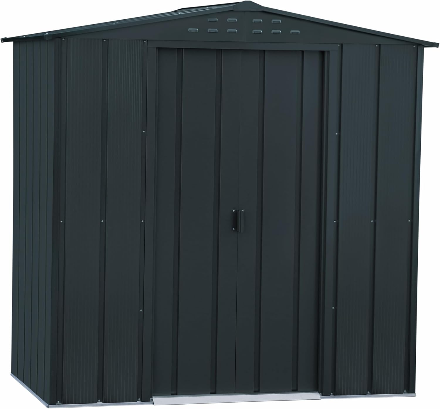 Duramax TOP Shed 6 x 4 (2.17 m²) Abri de jardin en métal, fabriqué en acier galvanisé, structure de toit renforcée, abri de jardin en métal sans entretien et résistant aux intempéries, Anthracite