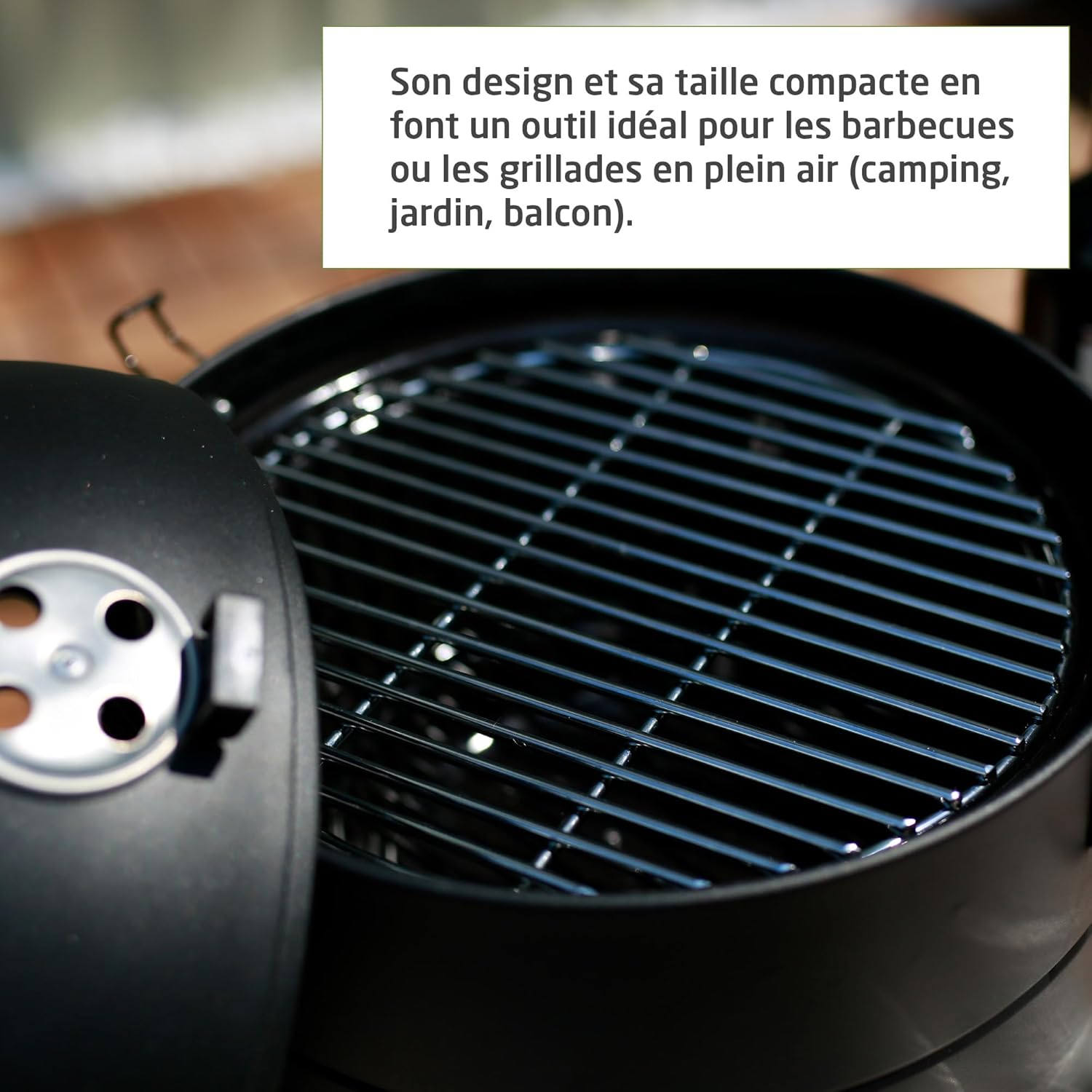 Amig - Fireplus barbecue portable, Ø34,5x42,8cm, grille Ø29cm, couvercle, ventilation