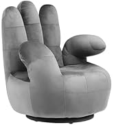 Vente-unique Fauteuil pivotant en velours Anthracite