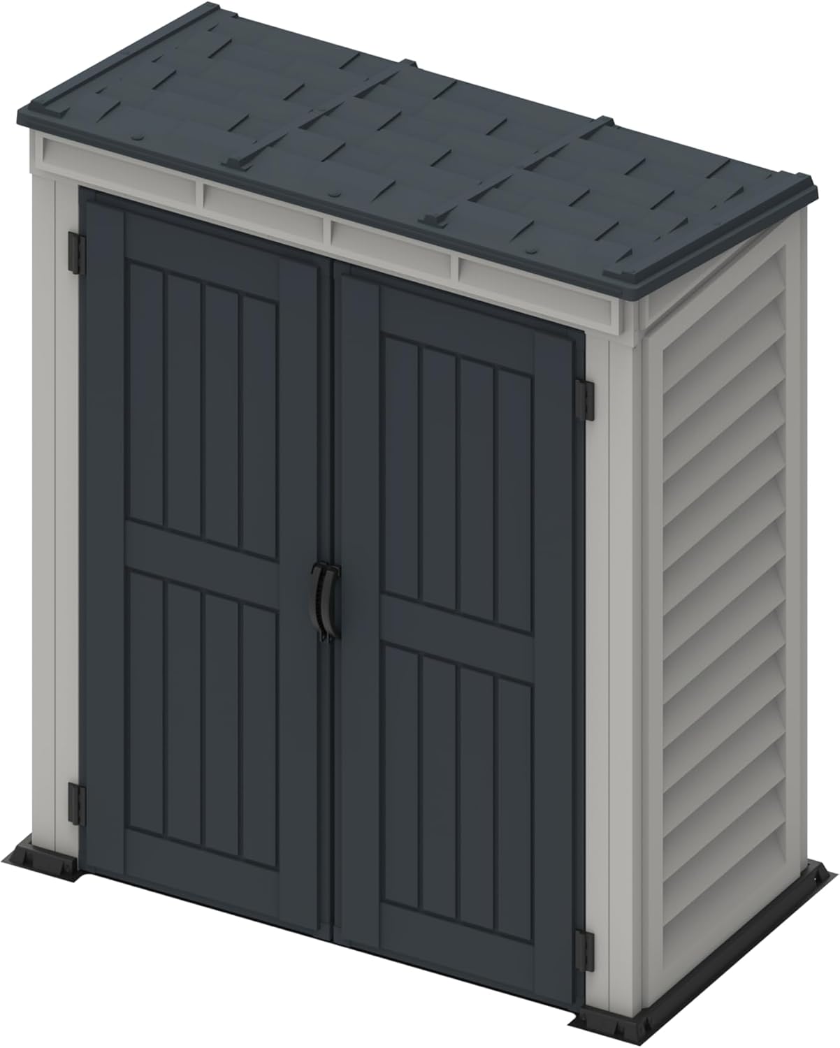 Duramax - YardMate Pent Roof PLUS - 5x3 - abri de jardin plastique, plancher inclus, toit métal, ignifuge, sans entretie