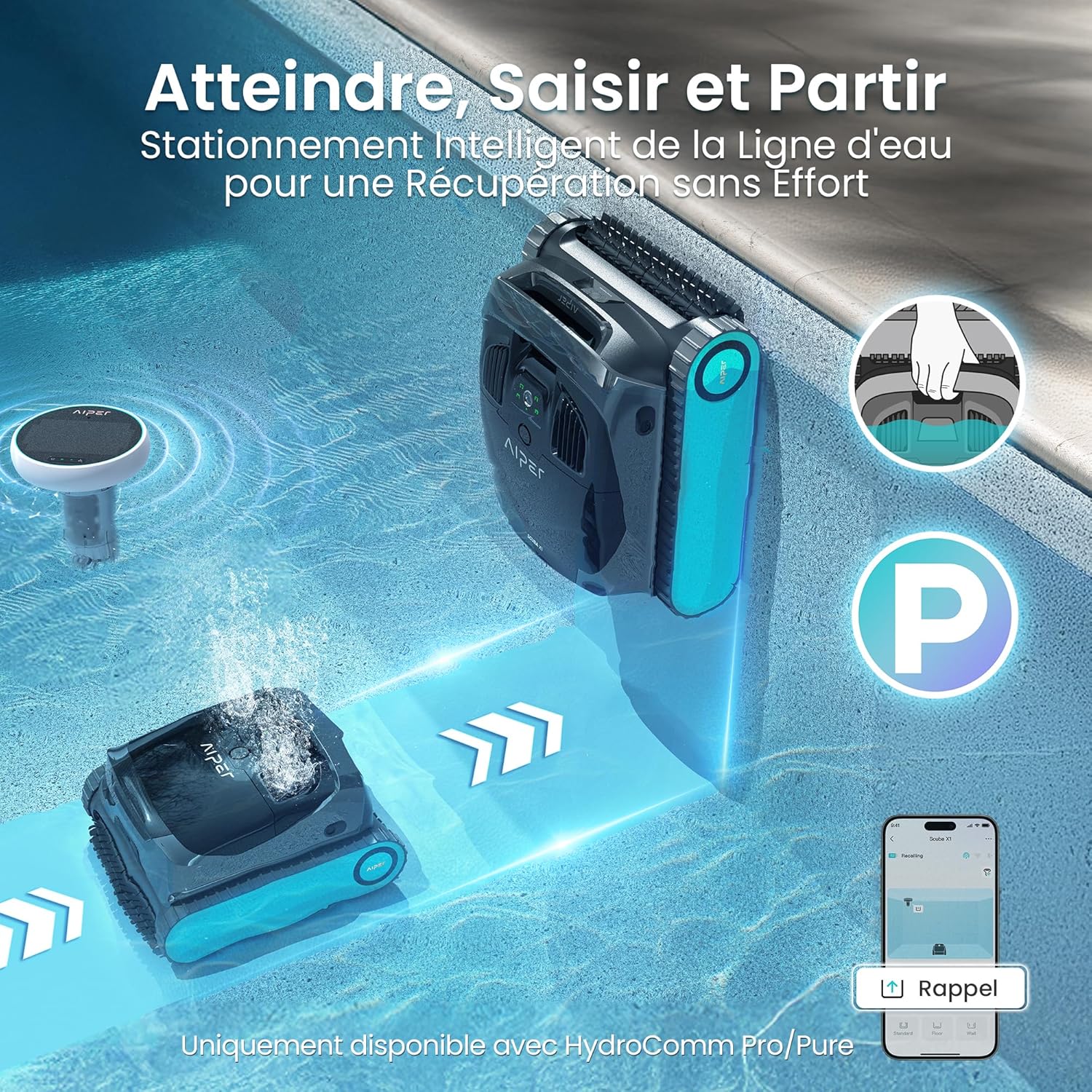 AIPER - Scuba X1 série - dimensions non précisées - nettoyage intelligent ligne d'eau, filtration ultra-fine, Scuba X1