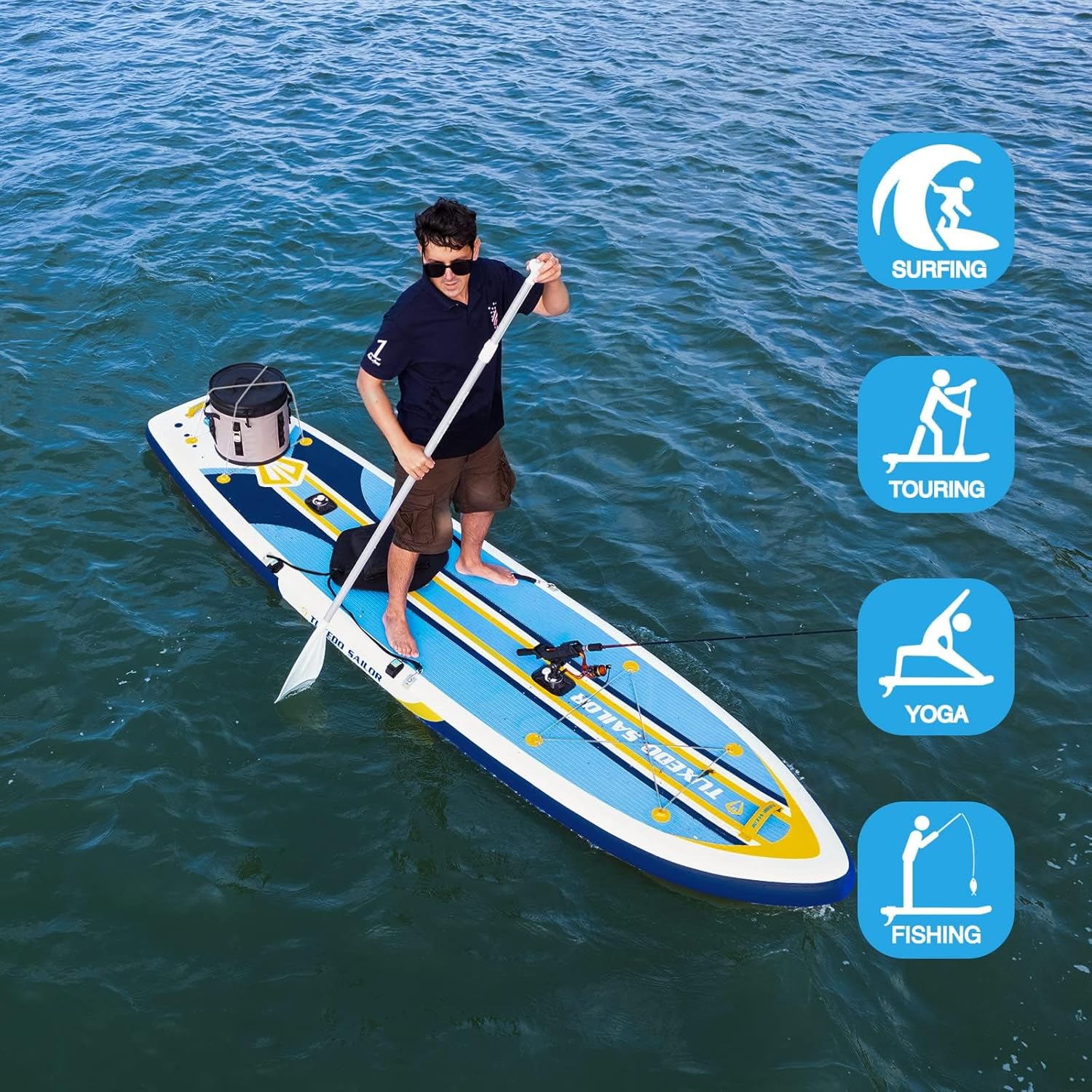 Tuxedo Sailor - Paddle gonflable adulte - sup 320x80x15cm - planche stable, accessoires complets