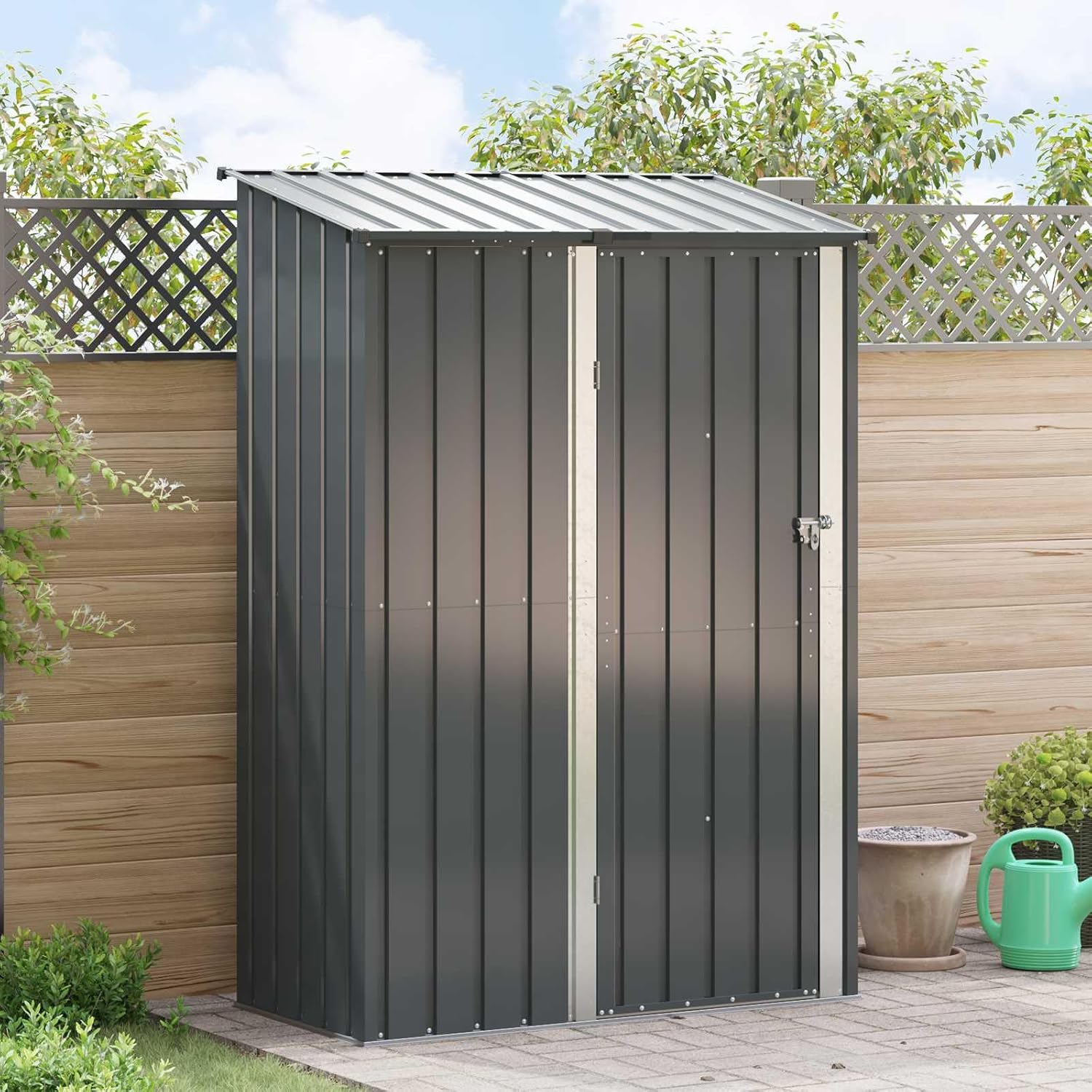 vidaXL - Abri de jardin anthracite 140,5x74x200cm, métal durable