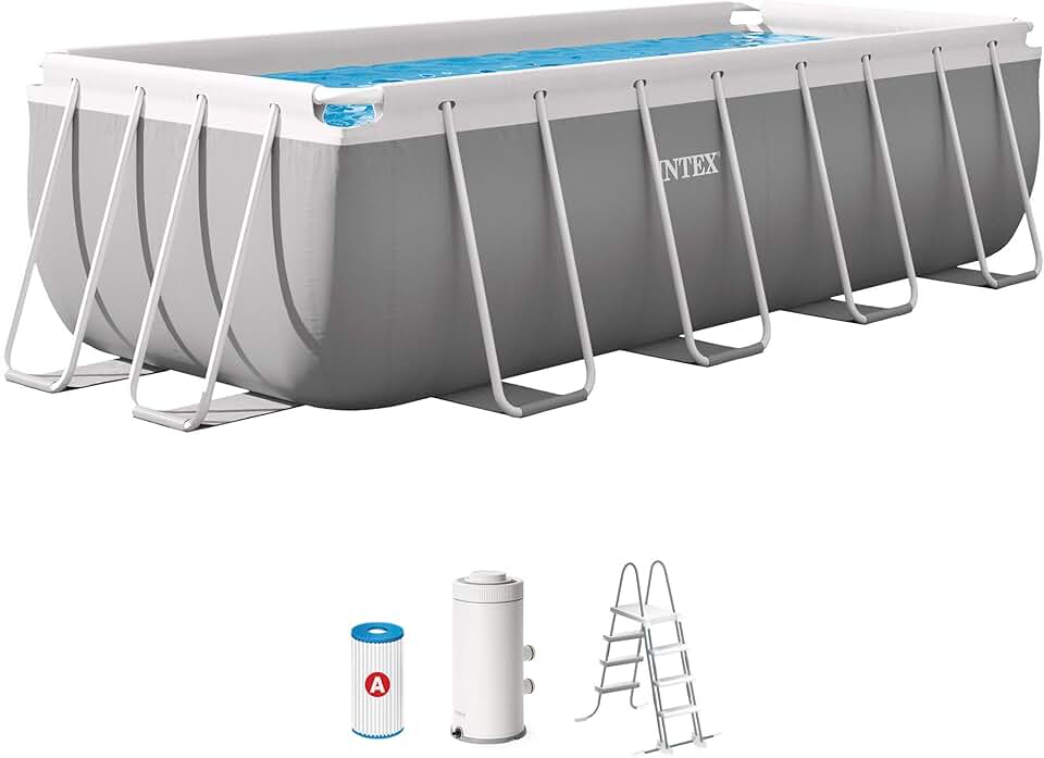 Intex - Prism Frame Rectangulaire - 4x2x1,22m - Kit piscine tubulaire