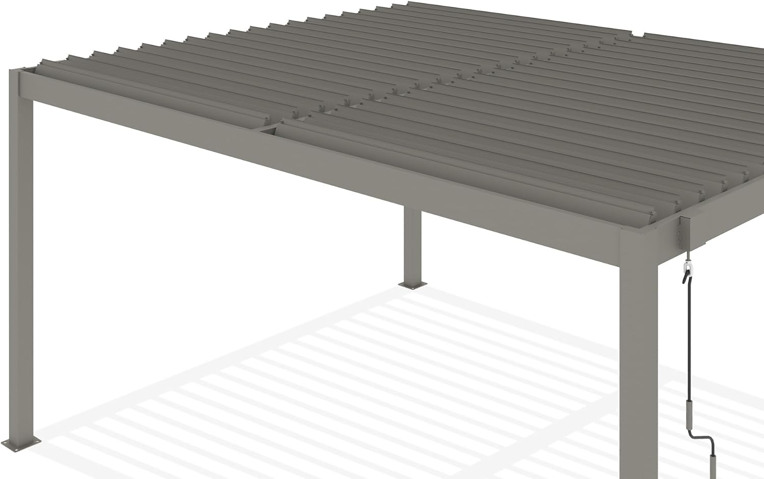 CAZEBOO - Piana - 4x3 m - Pergola alu taupe, lames acier orientables