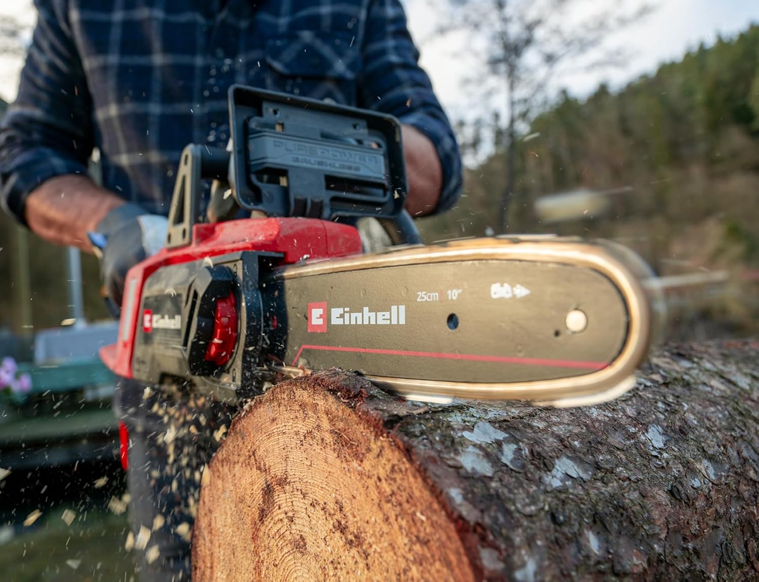 Einhell - GE-LC 18/25 Li BL-Solo - 22,5 cm - tronçonneuse sans fil, moteur Brushless, lubrification auto, 18V, GE-LC 18/