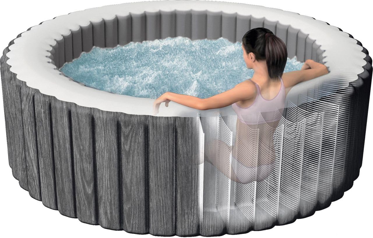 Intex Whirlpool Spa Bain à remous Greywood Deluxe Ø 196 x 71 cm Gris