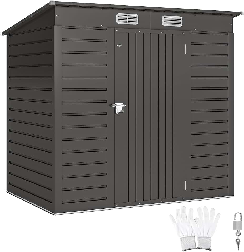 Outsunny - Abri de jardin métal - 191x130x183cm - acier galvanisé, portes verrouillables, aérations