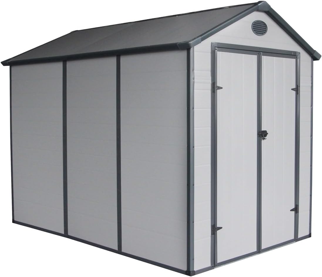Jobu - abri de jardin série résine - 5,32 m² - kit fondation, toit pente