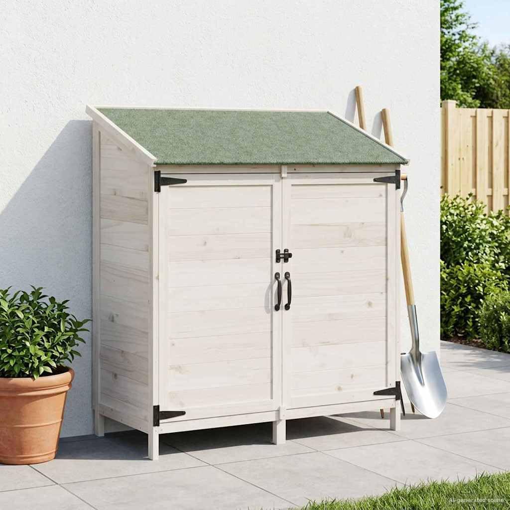 vidaXL - abri de jardin blanc, 106,5x56x113,5 cm, bois ingénierie, étanche