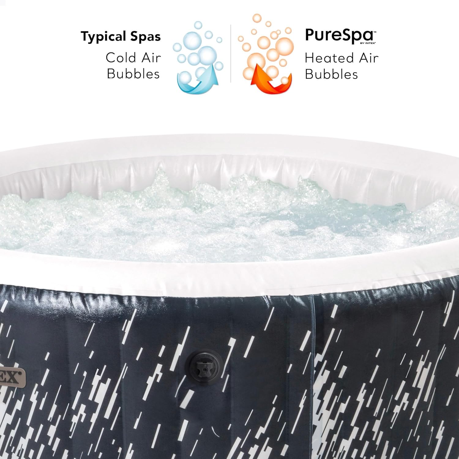 Intex - PureSpa Bubble Glow Deluxe - 196x71cm - 4 places, 140 jets, LED multicolore - 28494NP