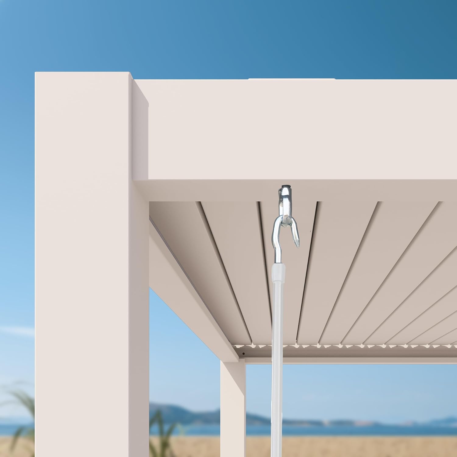 PRIMEYARD - pergola série pavillon - 3x3m - aluminium blanc, lames orientables