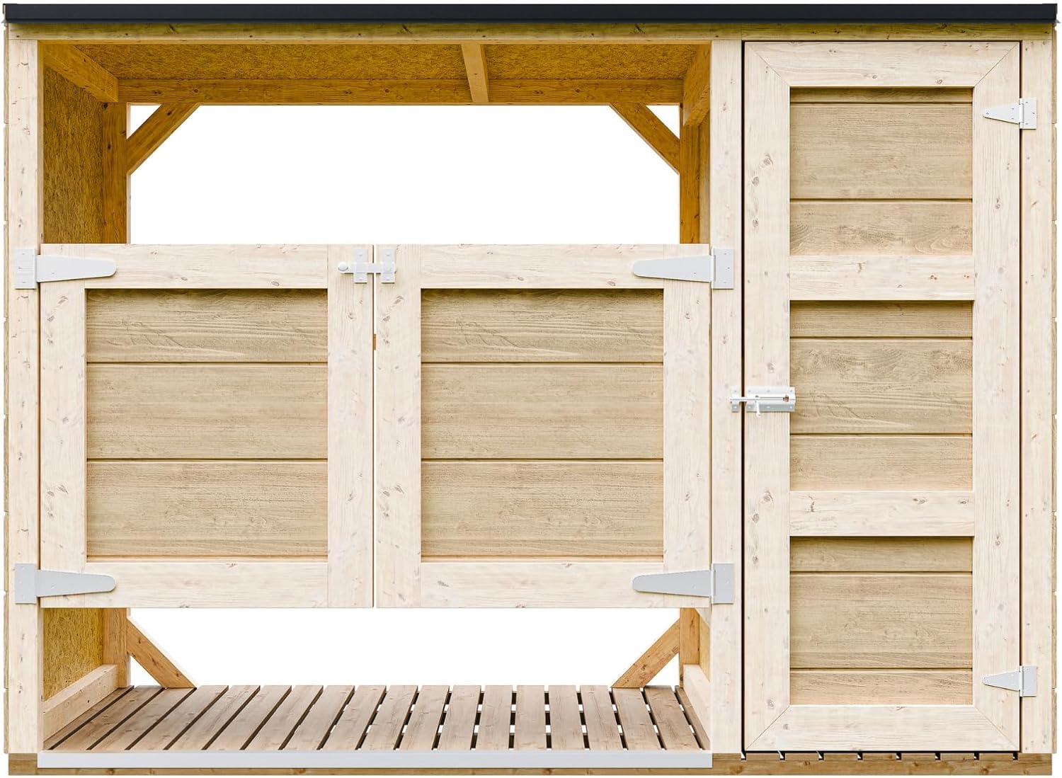 Abri de Jardin pour poubelles, Cache Poubelle extérieur 2x240L – Coffre de Rangement Exterieur, Armoire de Jardin, cabane de Jardin Exterieur – Timbela M981A
