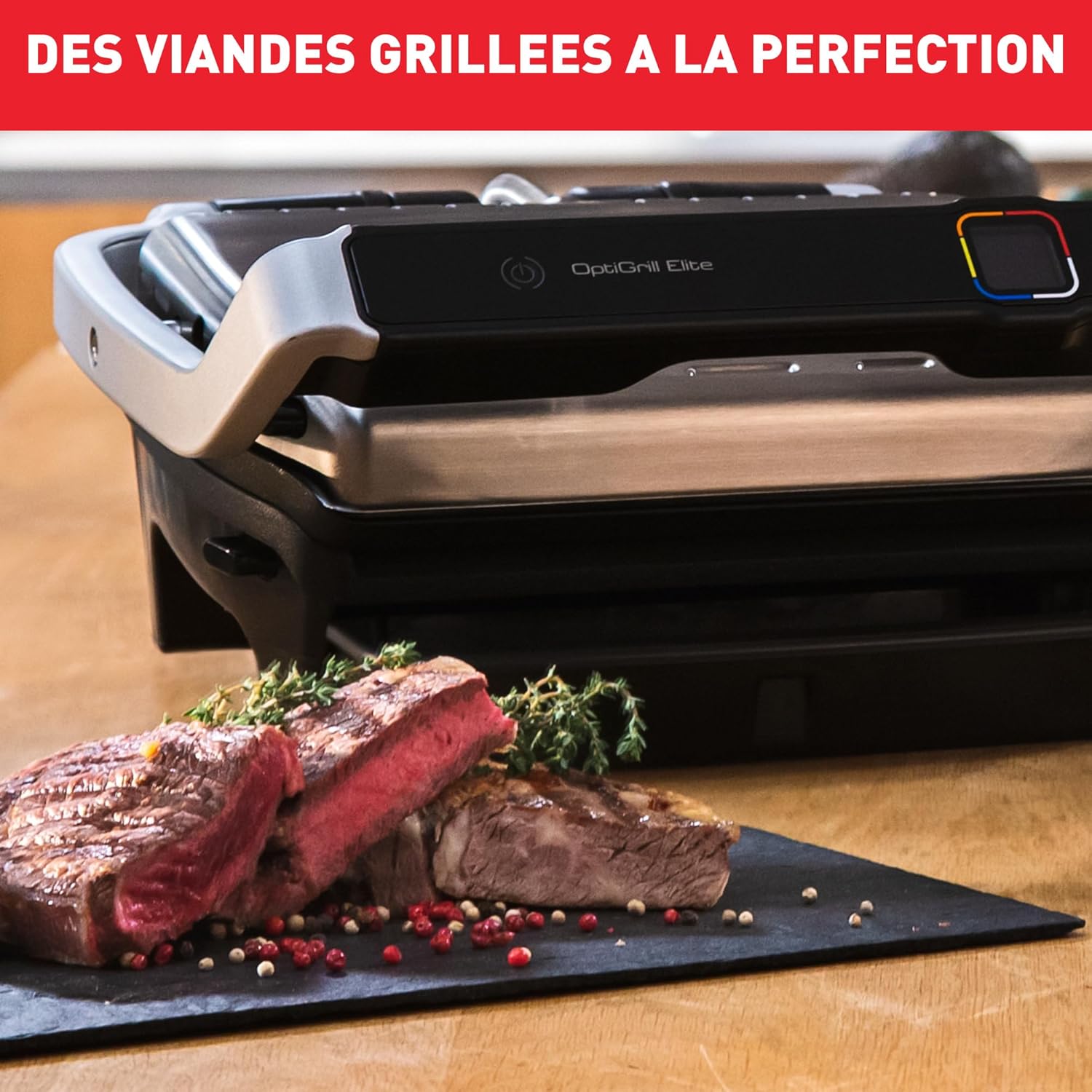 Tefal - Optigrill Elite - 4 pers - 12 programmes, mode manuel, GC750D16