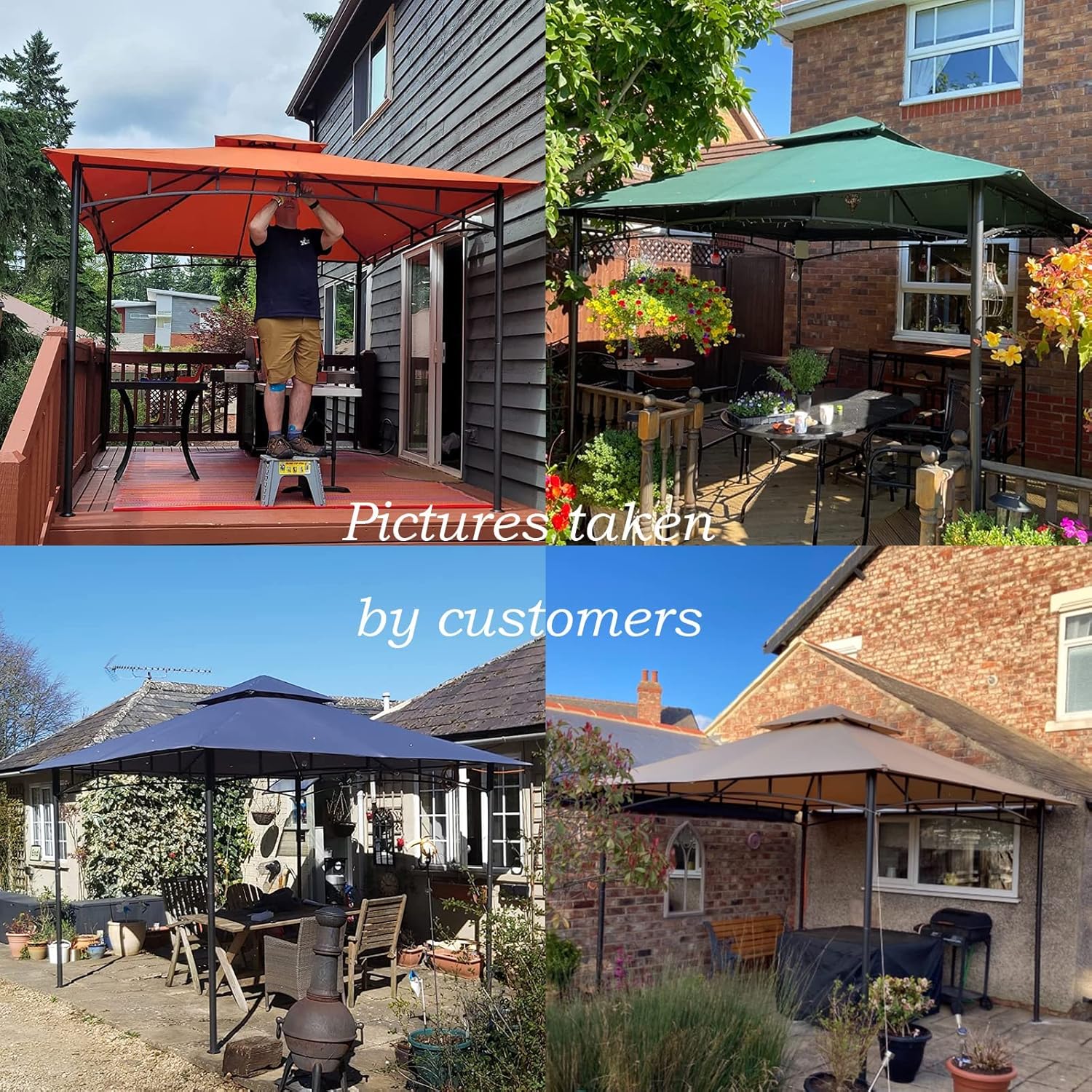 ABCCANOPY - tonnelle terrasse série – 3,05x3,05 m – cadre acier, gris foncé