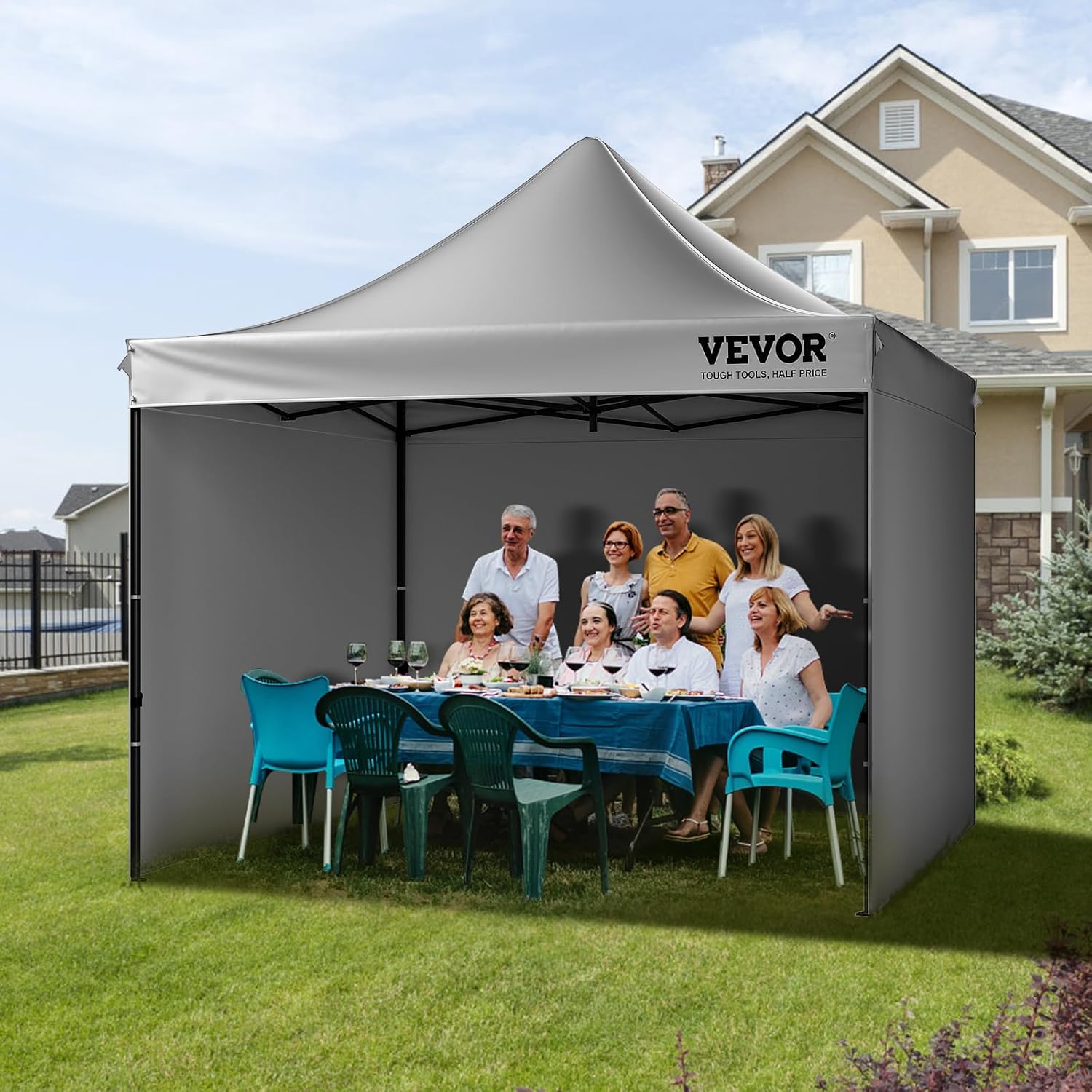VEVOR - tonnelle pop-up série - 304x304 cm - parois amovibles, résistante UV, imperméable, sac à roulettes