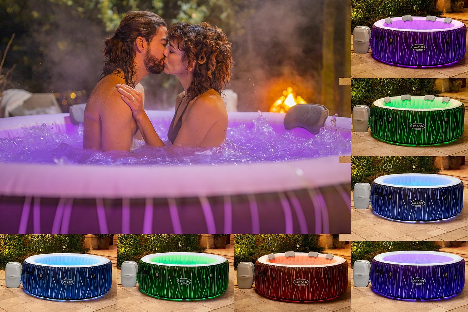 Bestway - LAY-Z-SPA Hollywood - 196x66cm - 4-6 personnes, Airjet