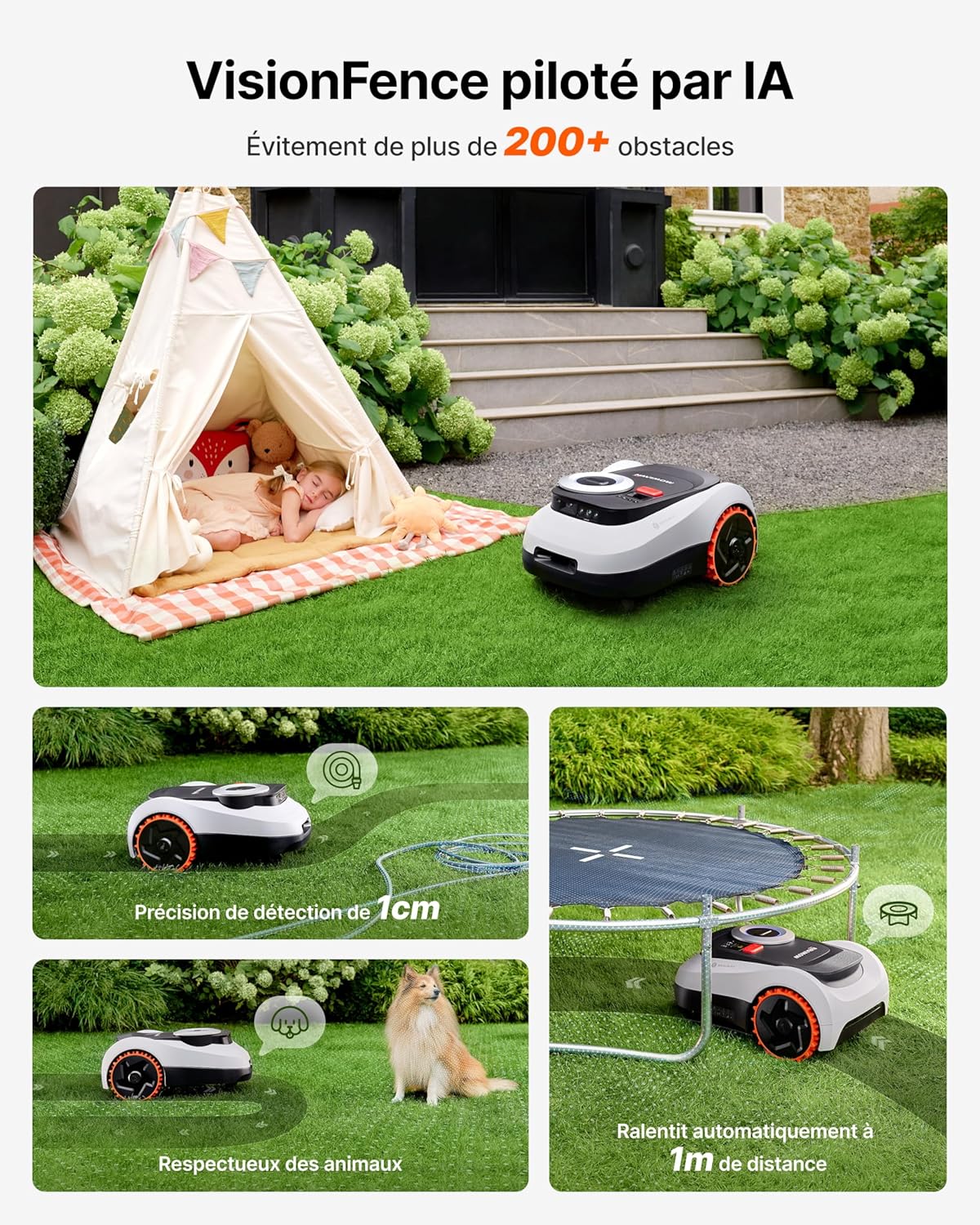 Segway - Navimow i208 - robot tondeuse, LiDAR, 45% pente, 4G, i208