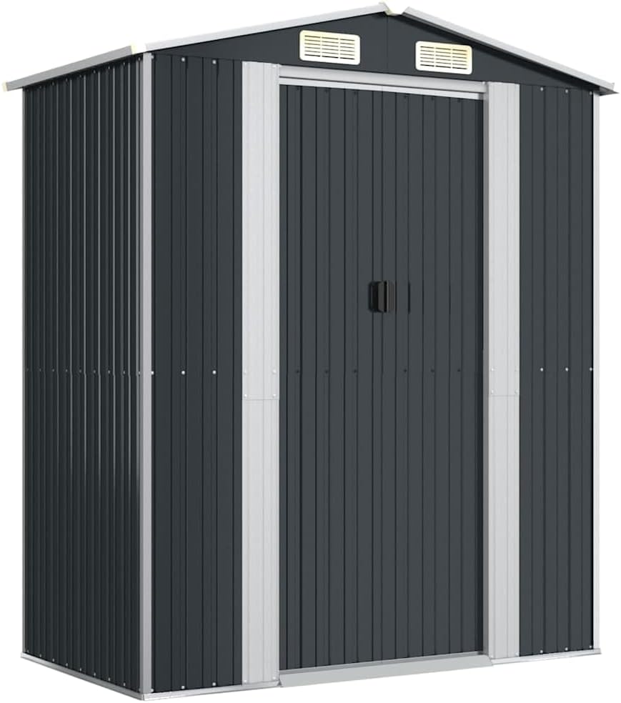 vidaXL - Abri de jardin - 192x108x223 cm - acier galvanisé, anthracite