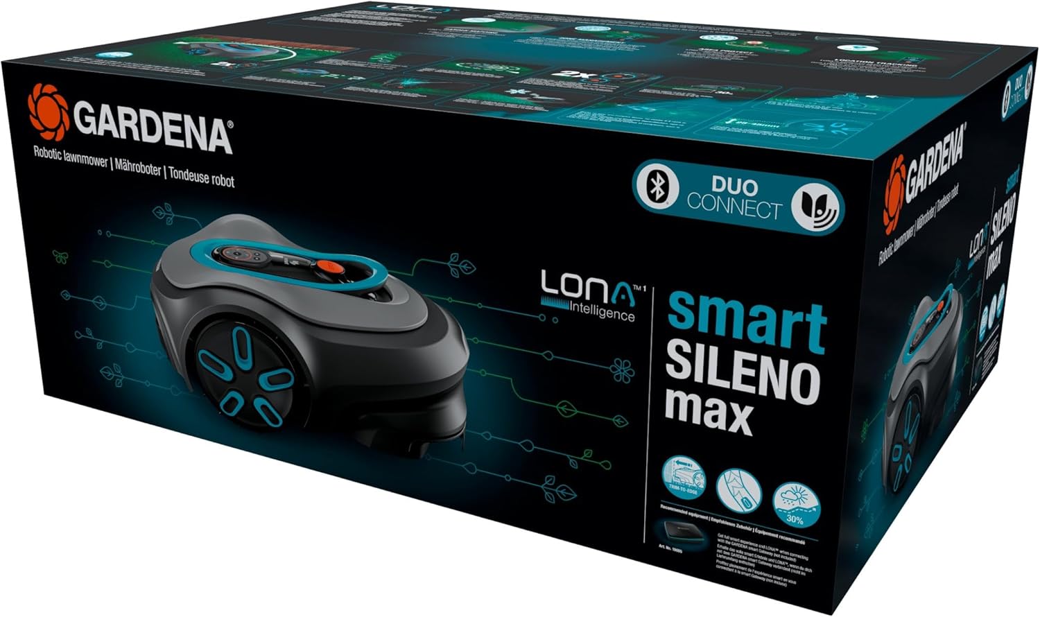 Gardena - smart SILENO max 800 m² - 800 m² - LONA Intelligence, Trim-to-Edge, DuoConnect, fonctionnement silencieux - 19