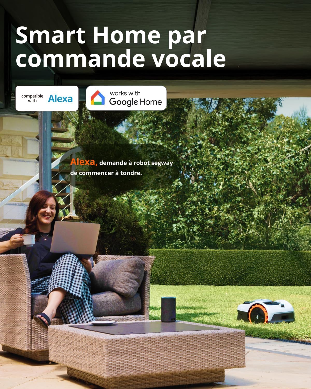 Segway - Navimow i105E - 500/600m² - tondeuse robot, RTK+Vision, multizone, IA, limite virtuelle, i105E