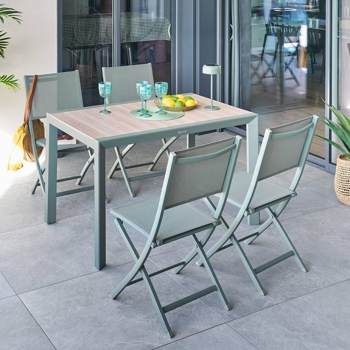 Hespéride - Table Evasion 4 places - beige lin/laurier - conviviale