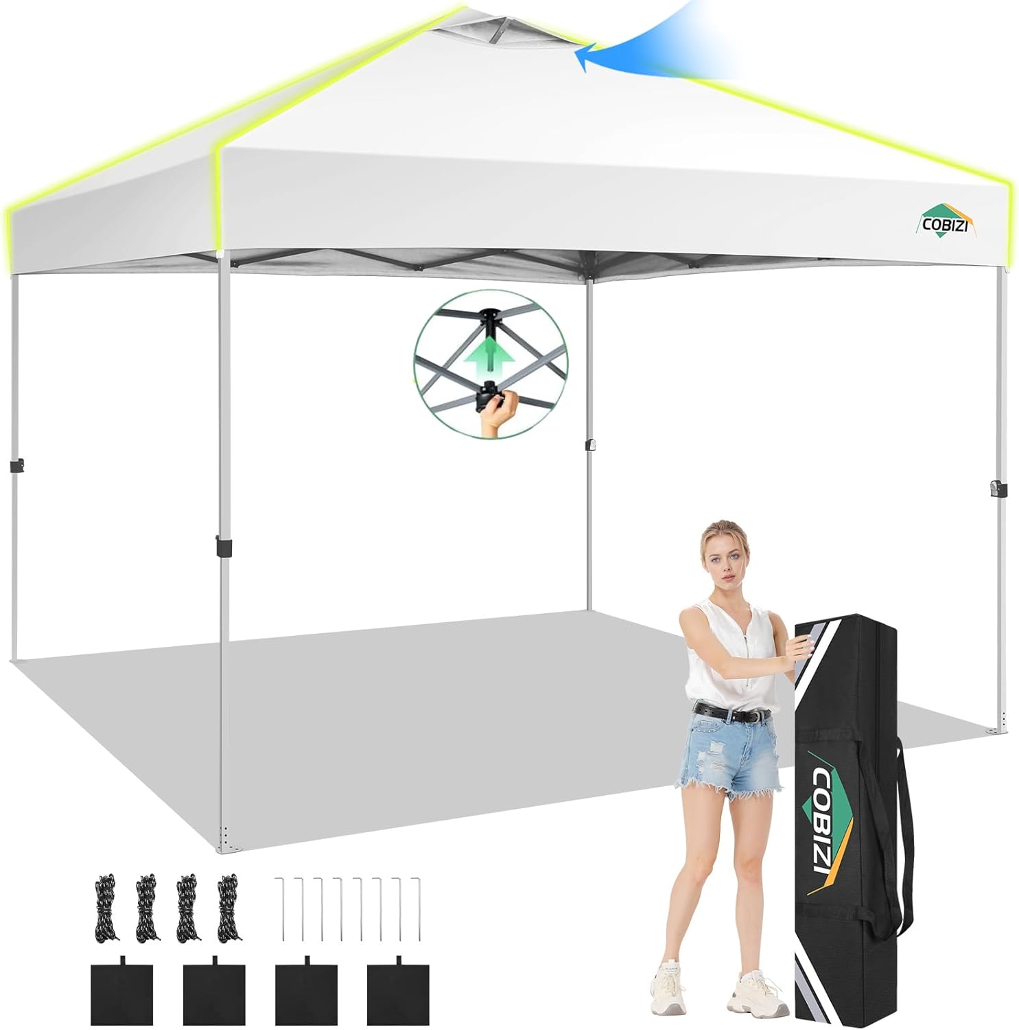 COBIZI - Tonnelle pliante série - 3x3m - imperméable et facile à assembler
