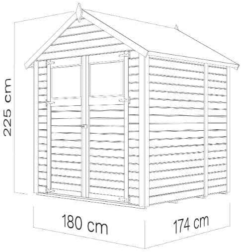 Alpholz - Cabane à outils Alisha - bois - toit double pente, panneaux préfab