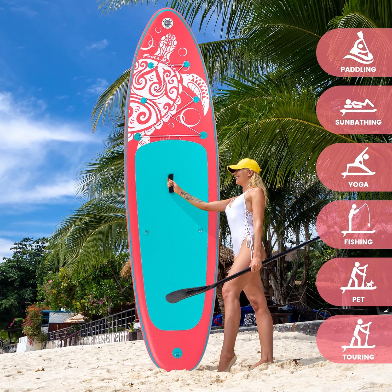 FEATH-R-LITE - Stand Up Paddle gonflable adulte - 2 configs accessoires