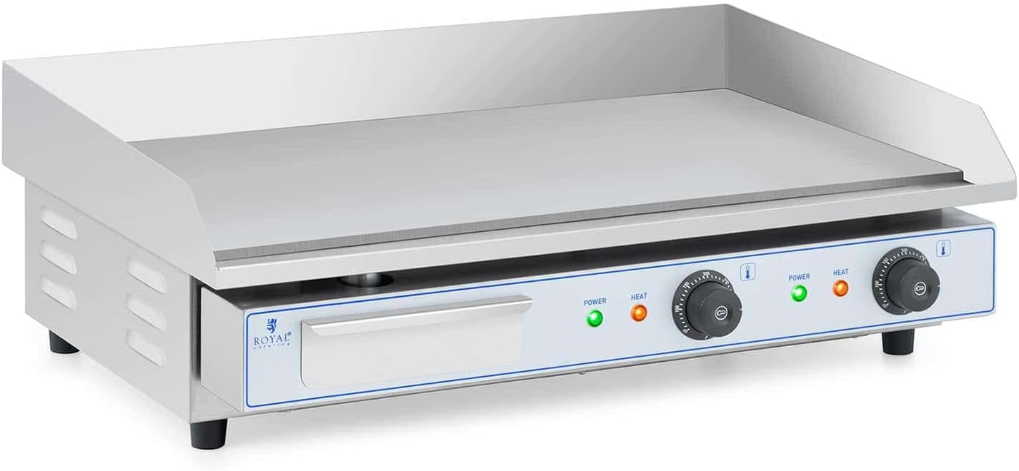 Royal Catering - Plancha Électrique Double - 73x40cm - 2x2200W INOX Restaurant