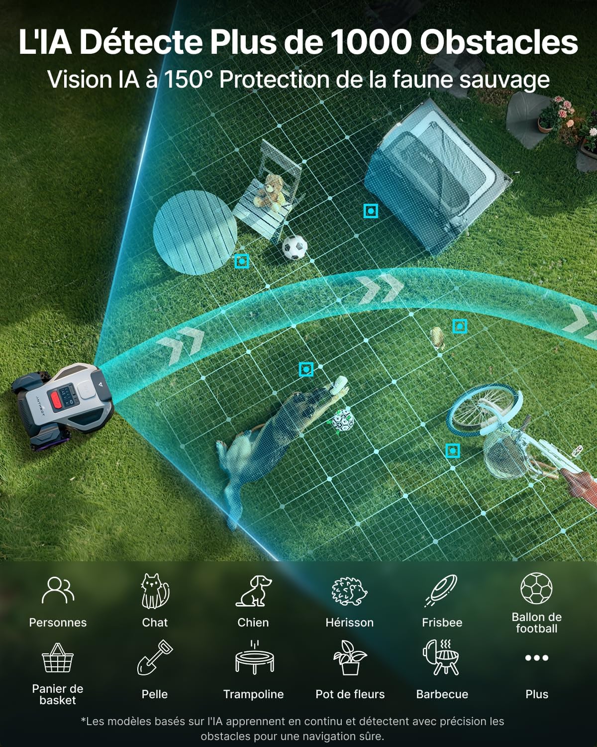 Anthbot - M9 Série - 1050m² - Tondeuse robot RTK, caméra AI, M9