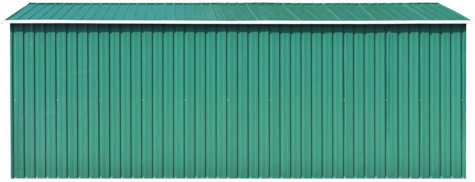 ShGaxin Abri de jardin, abri de jardin extérieur, armoire extérieure, cabane extérieure, armoires terrasse extérieure, en métal vert, 257 x 489 x 181 cm