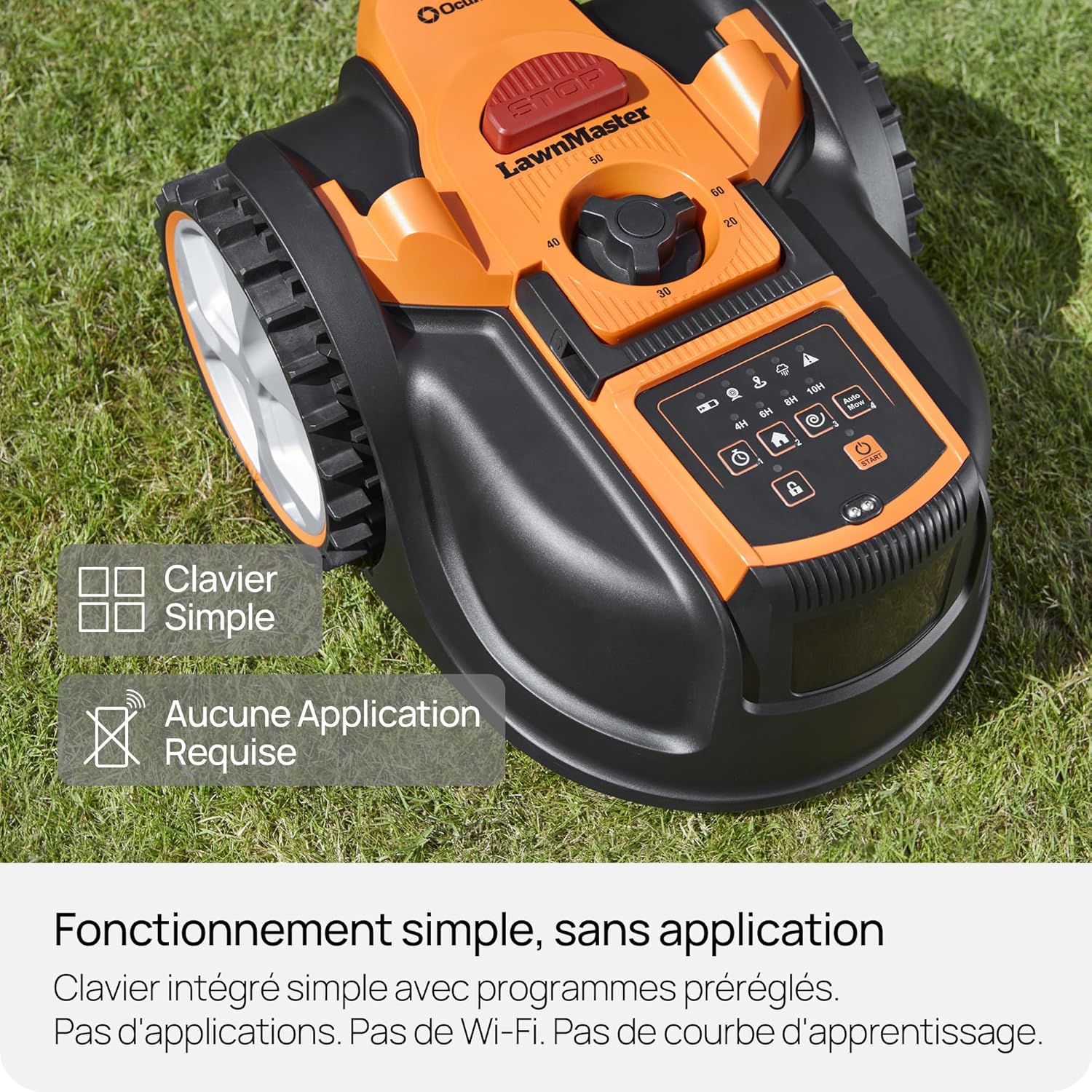 Lawnmaster - OcuMow 16 Série - 300㎡ - Évitement intelligent, navigation optique, charge automatique AMB16P2