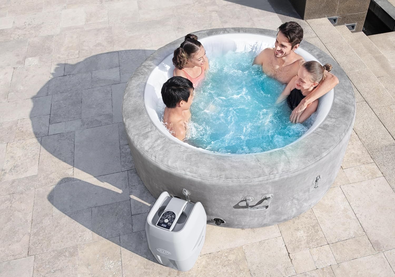 Bestway - Lay-Z-Spa Zurich EnergySense - 180x66 cm - 2-4 pers., 120 AirJet, couverture isolante, filtration cartouche
