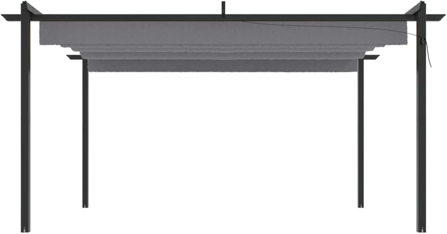Homgoday - tonnelle extensible 4x3m, toit ouvrant, protection UV, anthracite