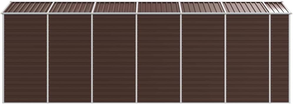 vidaXL - Abri de jardin acier galvanisé marron 191x555x198 cm