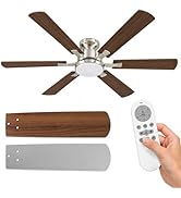 Airwit Grand ventilateur de plafond 132 cm avec éclairage, pales double face, silencieux