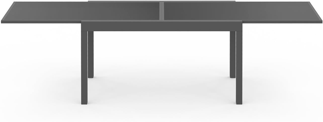 IDMarket - Madrid série - table 135-270 cm et 12 chaises empilables - gris anthracite