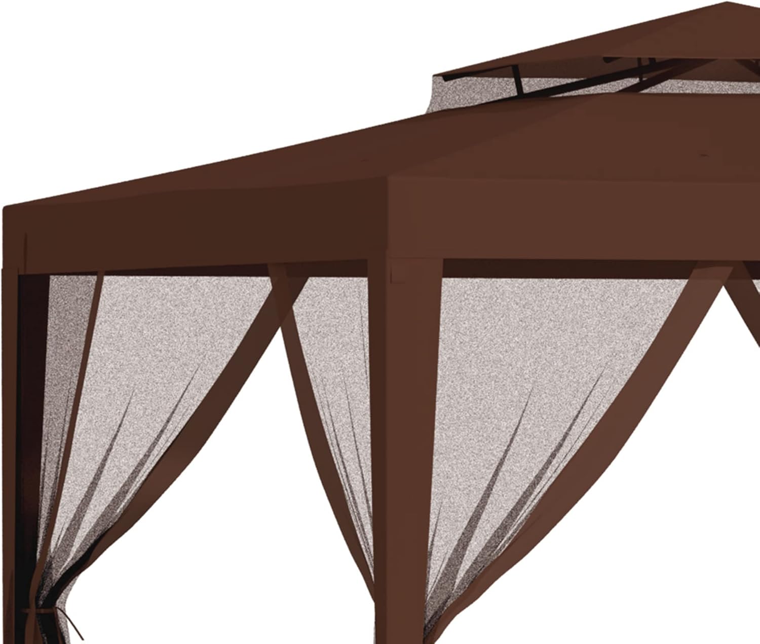 Outsunny - Tonnelle Barnum Jardin - 3x3m - double toit, 4 moustiquaires amovibles
