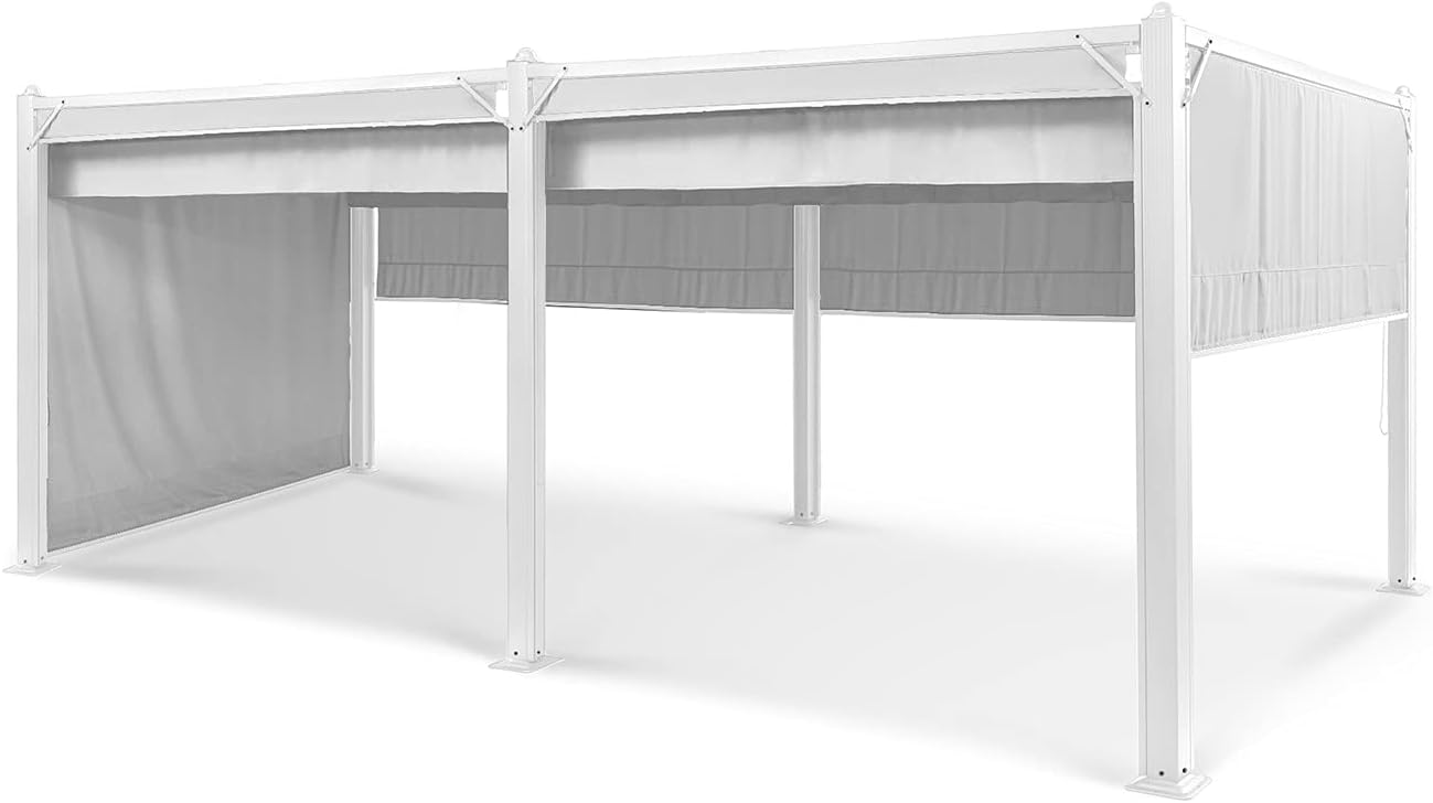 Blumfeldt - Pergola série aluminium 3x6m, hydrofuge, UV, toit et côtés polyester