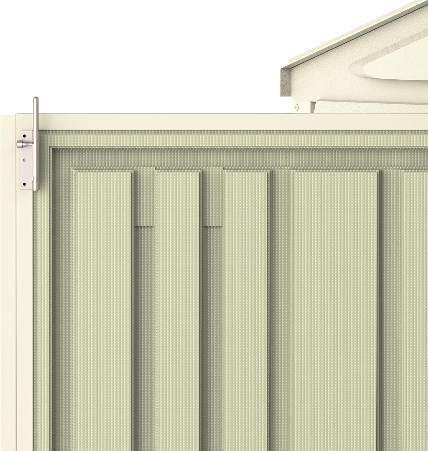 Duramax SidePro 10 x 3 (2.6 m²) Abri de jardin en plastique avec kit de fondation en métal, structure de toit en métal robuste, abri en vinyle sans entretien - Ivoire