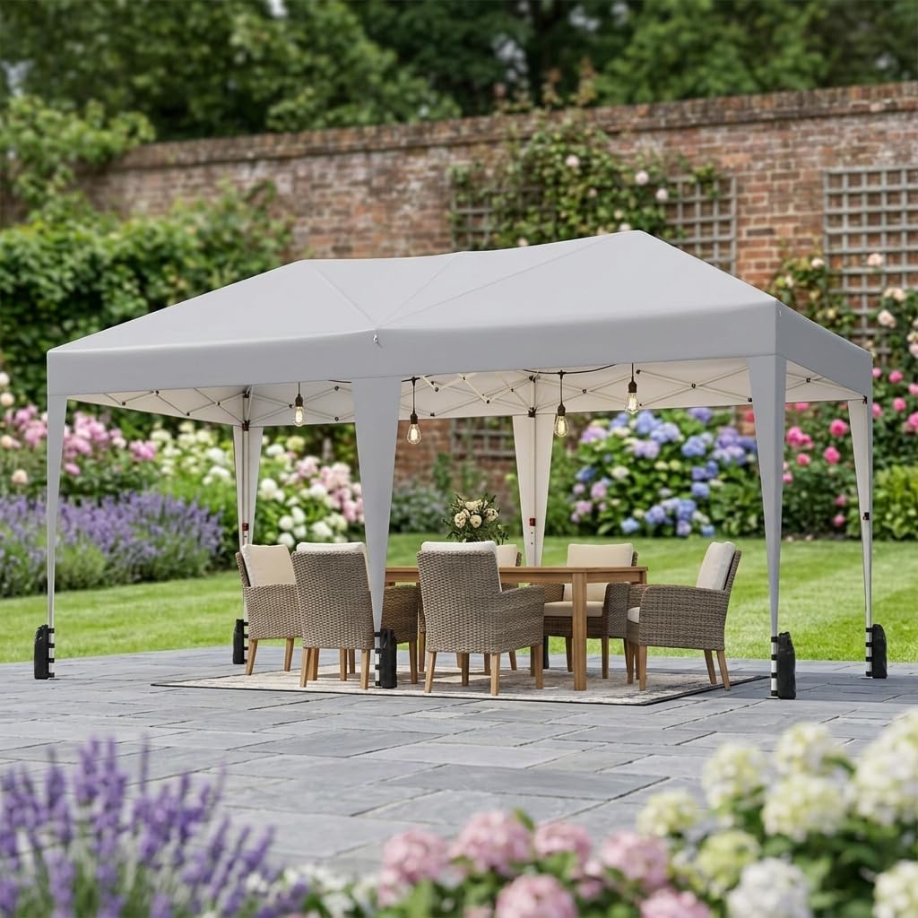 GOPLUS - tonnelle pliante série jardin 3x6m, imperméable, sac à roulettes