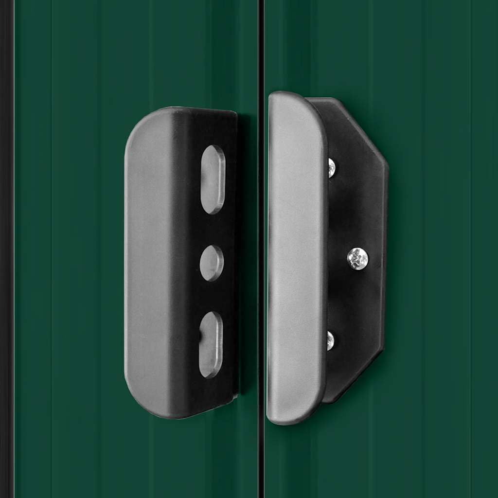 Abri de jardin métal vert - 257x205x178 cm - grande capacité de stockage